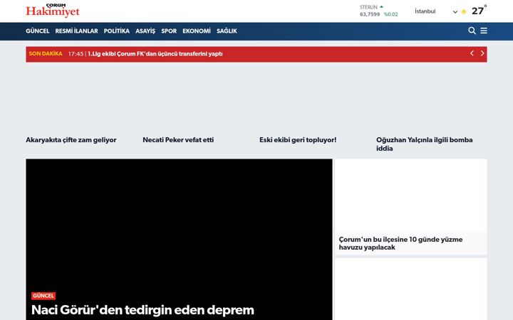 Screenshot of corumhakimiyet.net