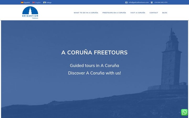 Screenshot of corunafreetours.com