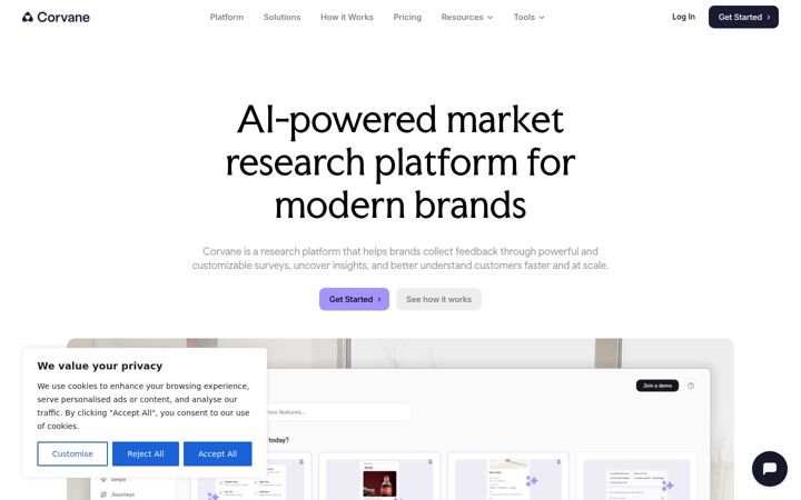 Screenshot of corvane.com
