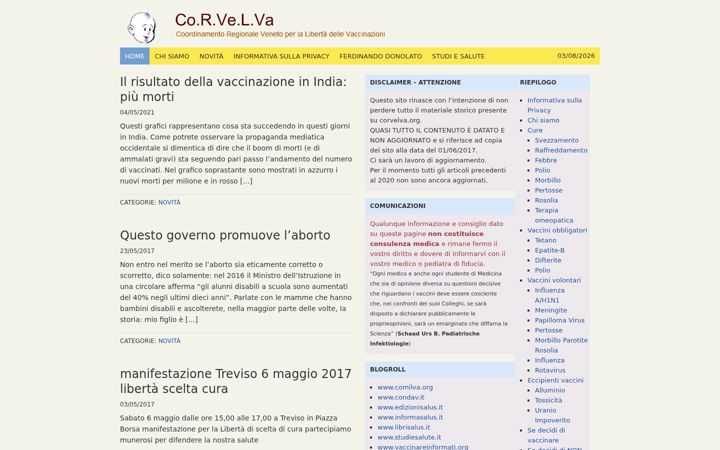 Screenshot of corvelva.org
