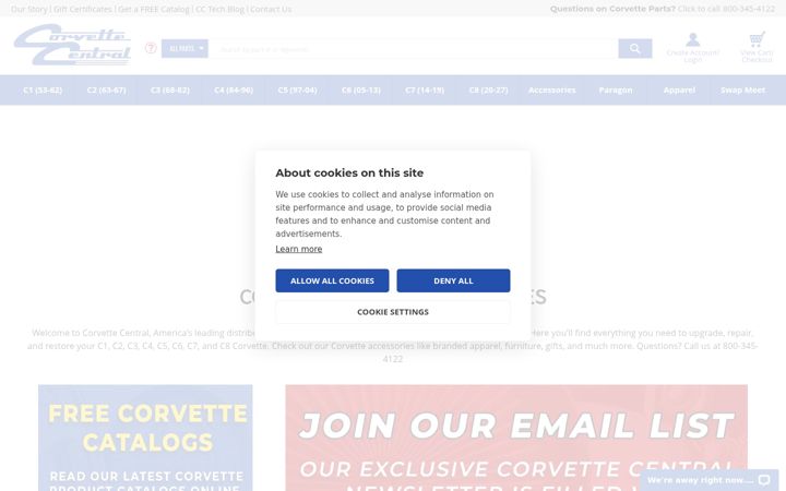 Screenshot of corvettecentral.com