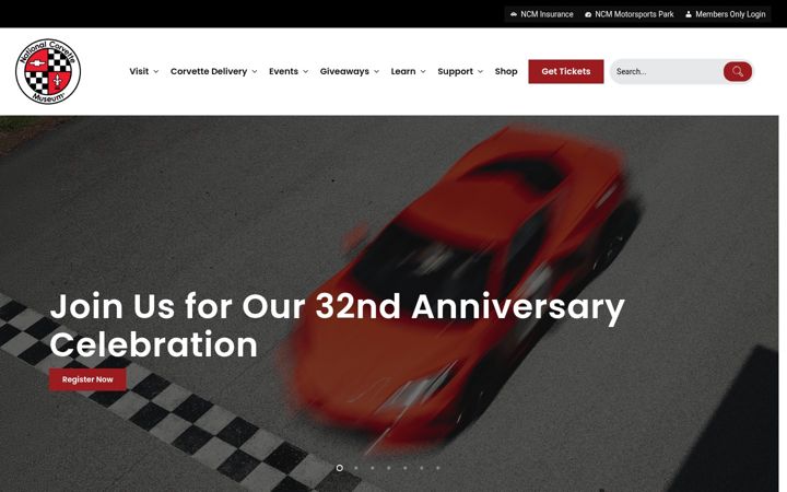 Screenshot of corvettemuseum.org
