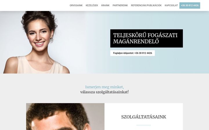 Ekrano kopija corvindental.hu