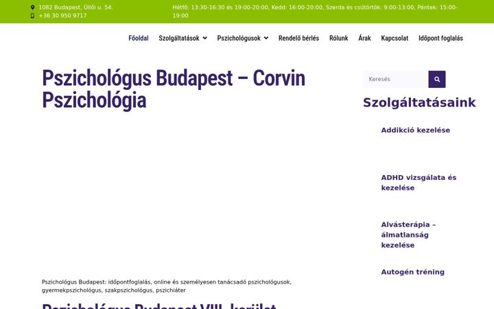 Ekrano kopija corvinpszichologia.hu