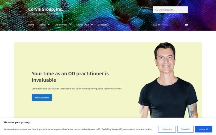Screenshot of corvisgroup.com