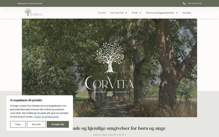 Screenshot of corvita.dk
