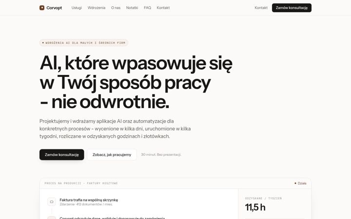 Screenshot of corvopt.com