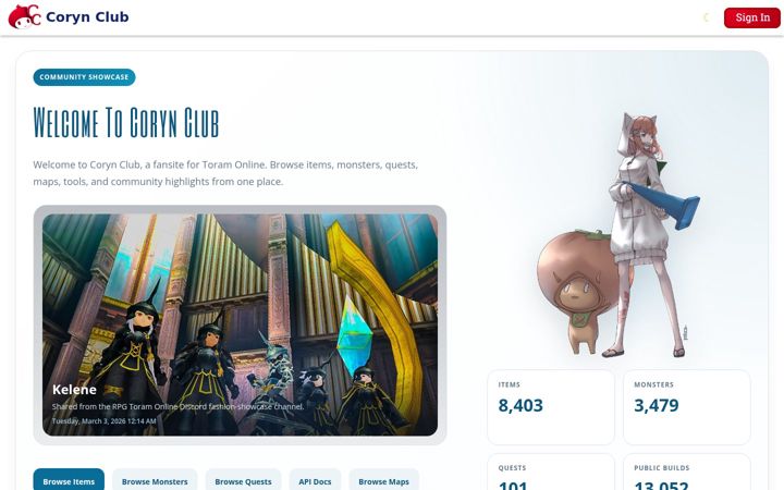 Screenshot of coryn.club