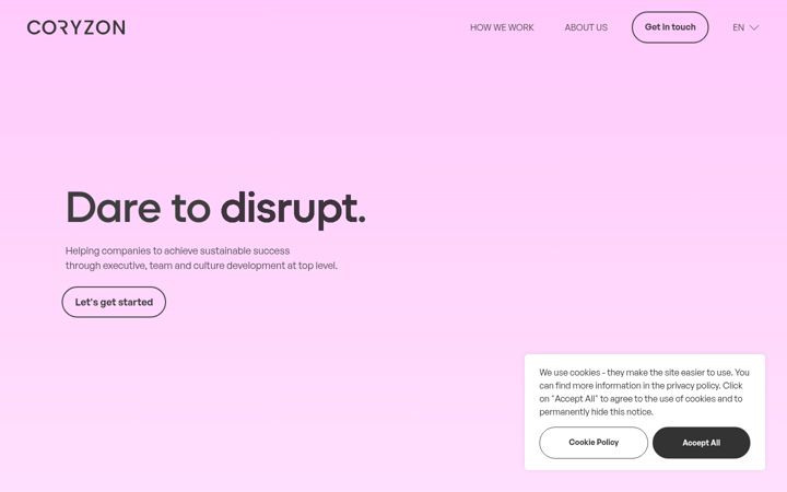 Screenshot of coryzon.com