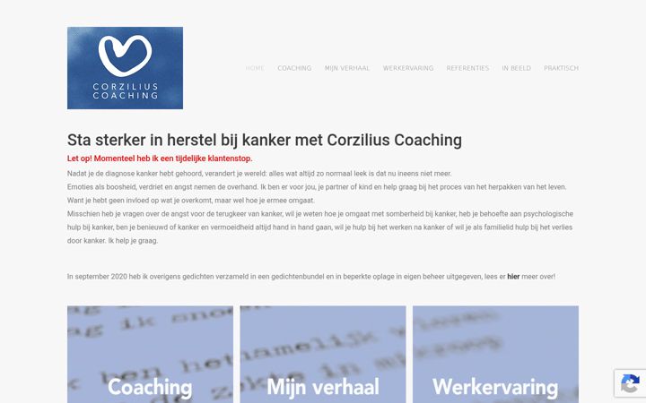 Screenshot of corziliuscoaching.nl