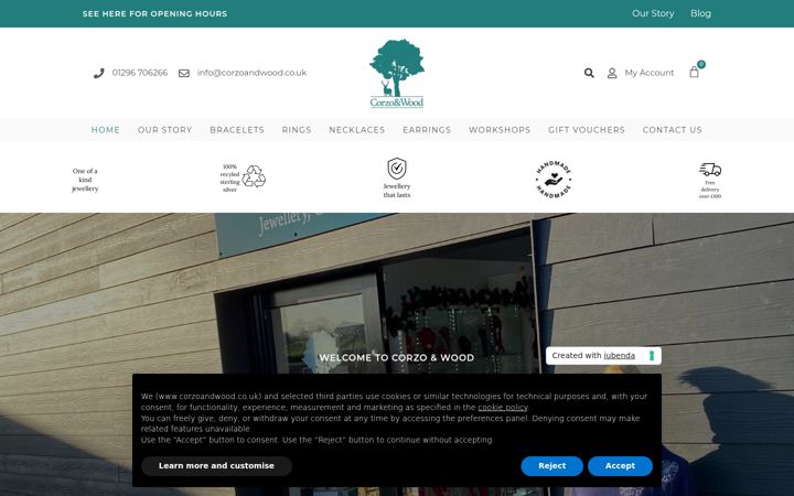 Screenshot of corzoandwood.co.uk