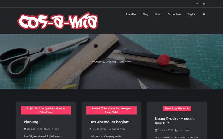Screenshot of cos-a-mia.de