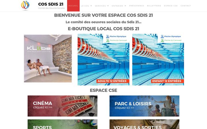 Kuvakaappaus sivustosta cos-sdis21.fr