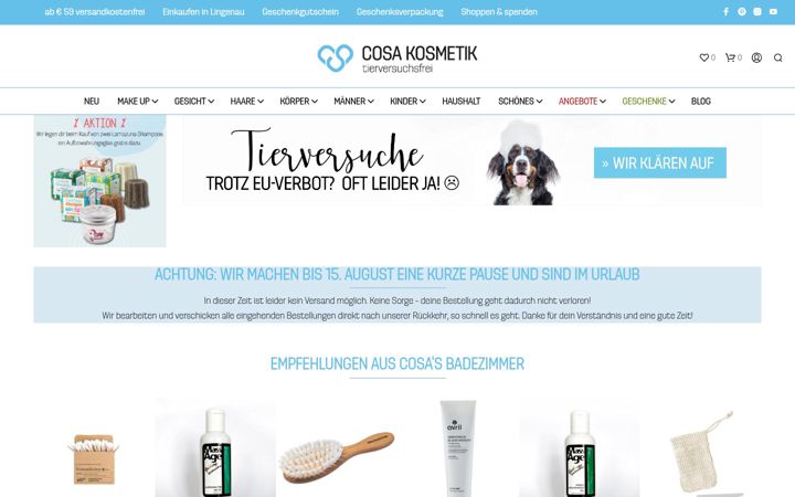 Screenshot of cosa-kosmetik.com