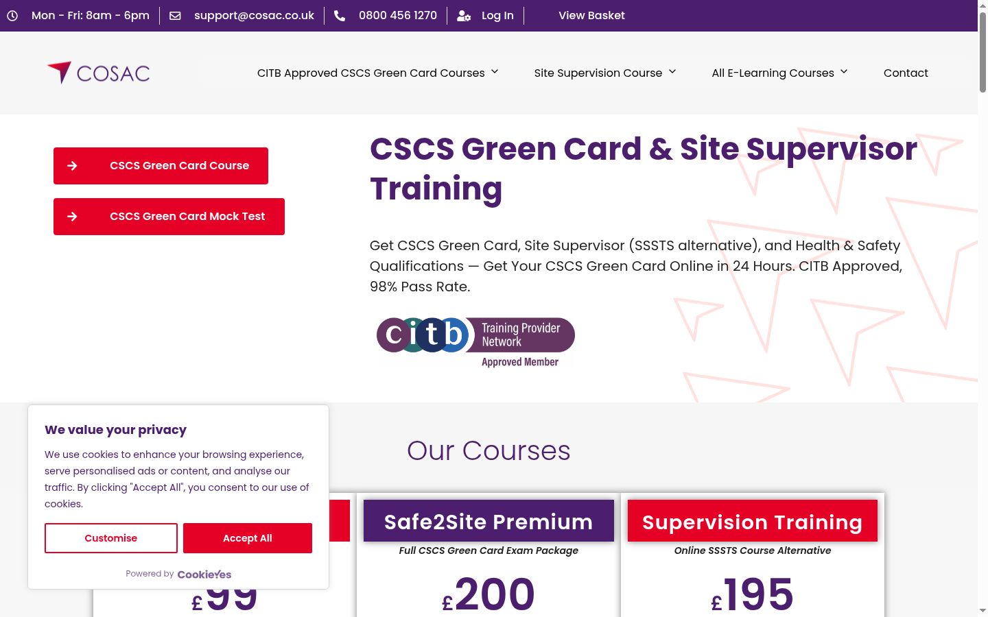 Screenshot of the consent banner shown before any interaction