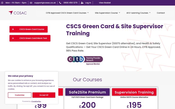 Screenshot ta' cosac.co.uk