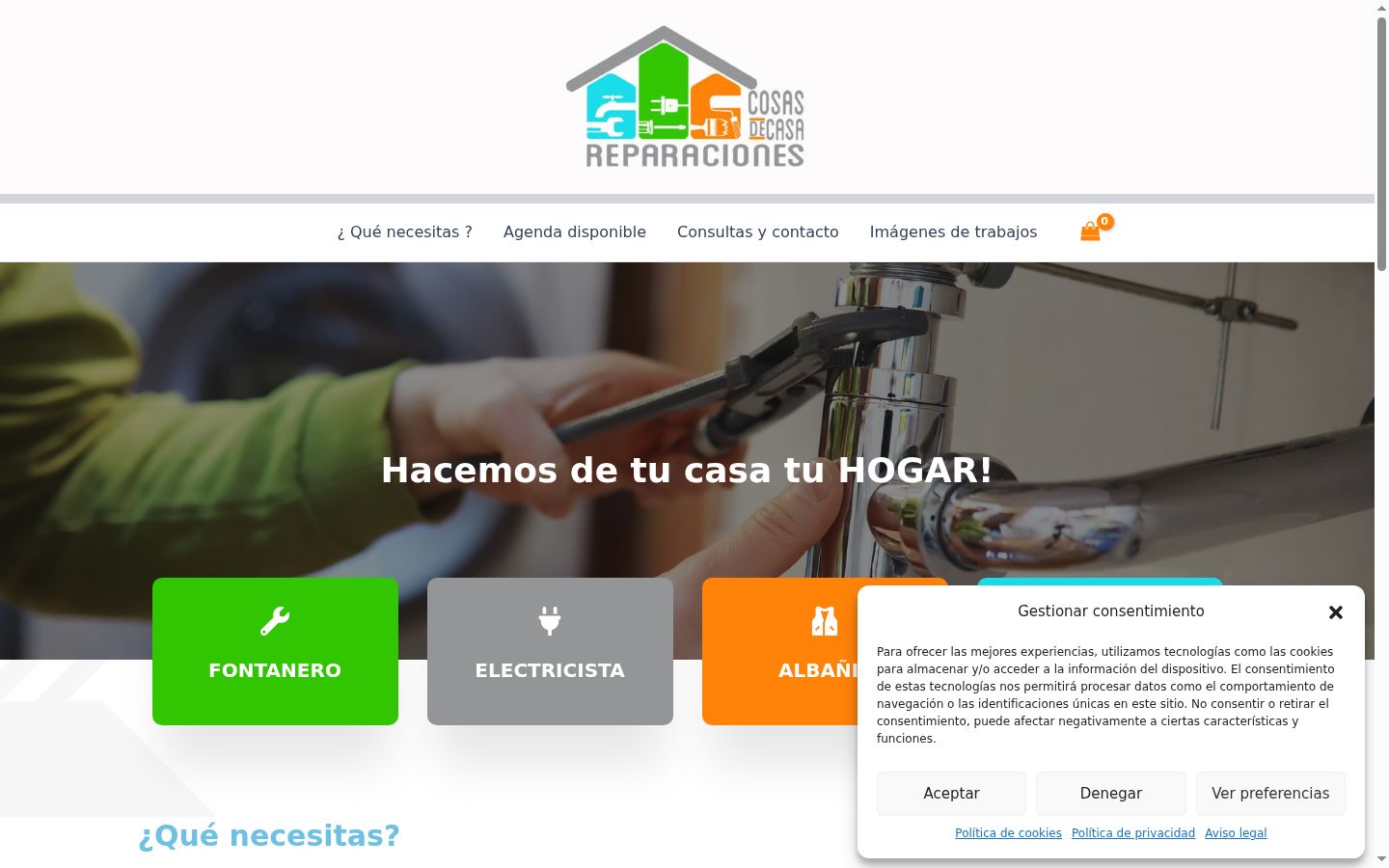 Screenshot del banner di consenso mostrato prima di qualsiasi interazione