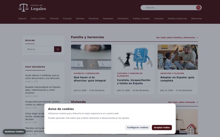 Screenshot of cosaslegales.es