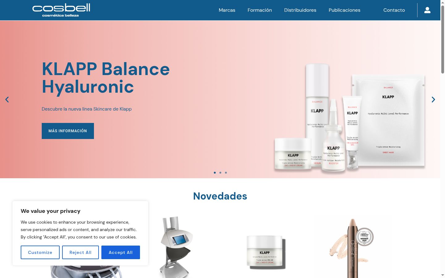 Screenshot del banner di consenso mostrato prima di qualsiasi interazione
