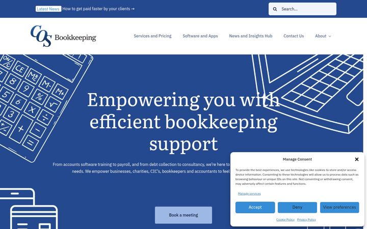 Screenshot of cosbookkeeping.co.uk