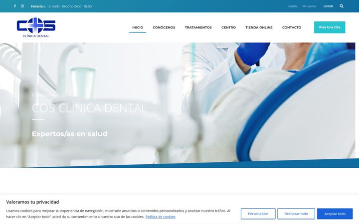 Ekrano kopija cosclinicadental.es