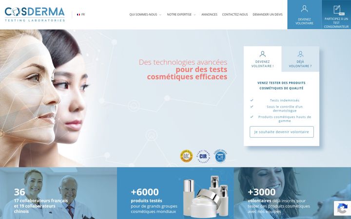 Screenshot of cosderma.com