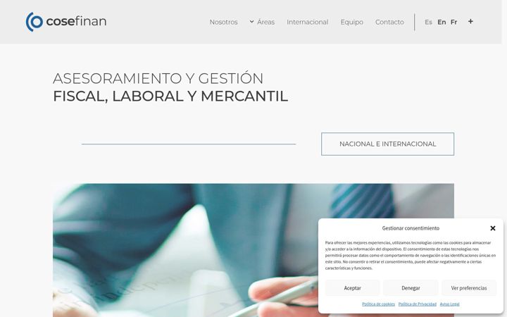 Screenshot of cosefinan.com