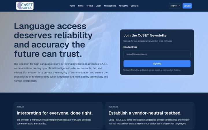 Kuvakaappaus sivustosta coset.org