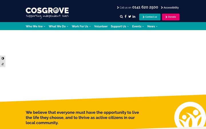 Screenshot ta' cosgrovecare.org.uk