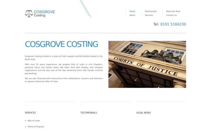 Screenshot of cosgrovecosting.co.uk