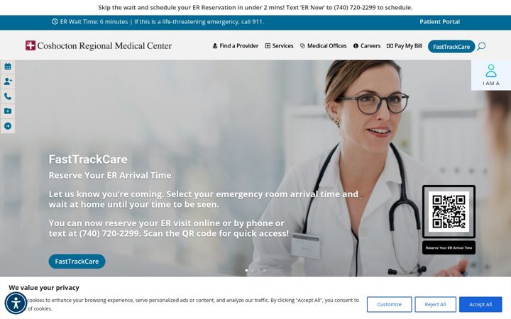 Screenshot of coshoctonhospital.org