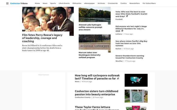 Screenshot of coshoctontribune.com