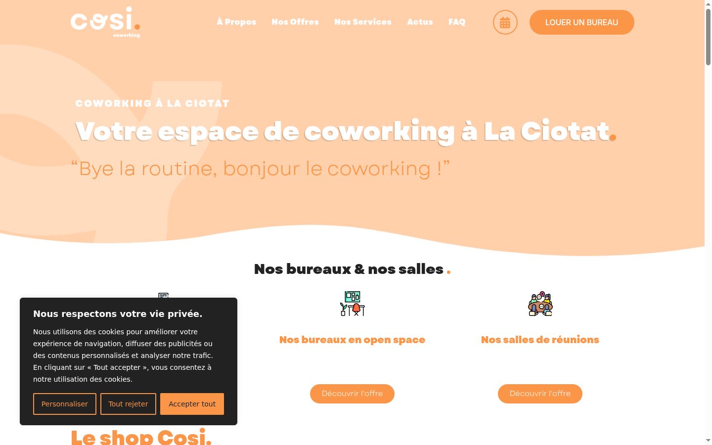 Screenshot del banner di consenso mostrato prima di qualsiasi interazione