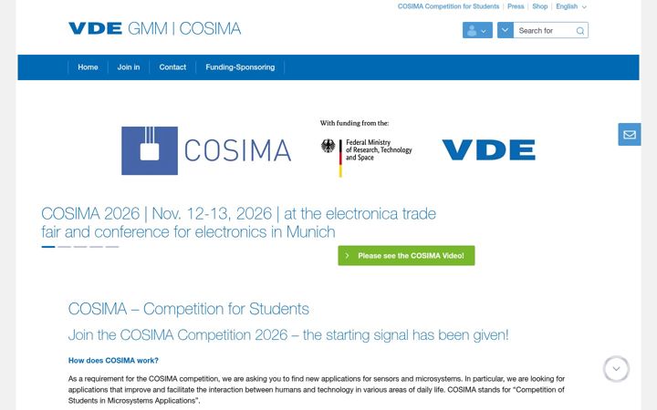 Screenshot of cosima-mems.de