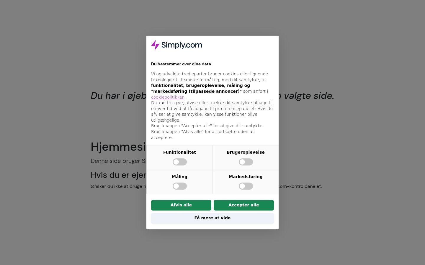 Screenshot van de toestemmingsbanner zoals getoond vóór enige interactie