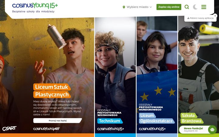 Zrzut ekranu cosinusyoung.pl