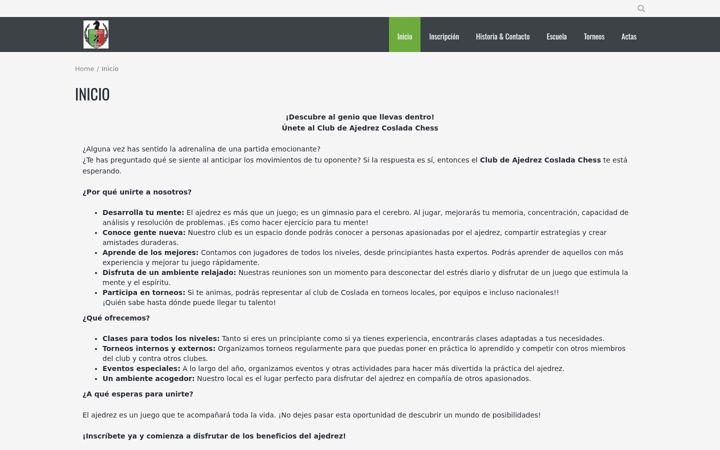 Screenshot of cosladachess.com