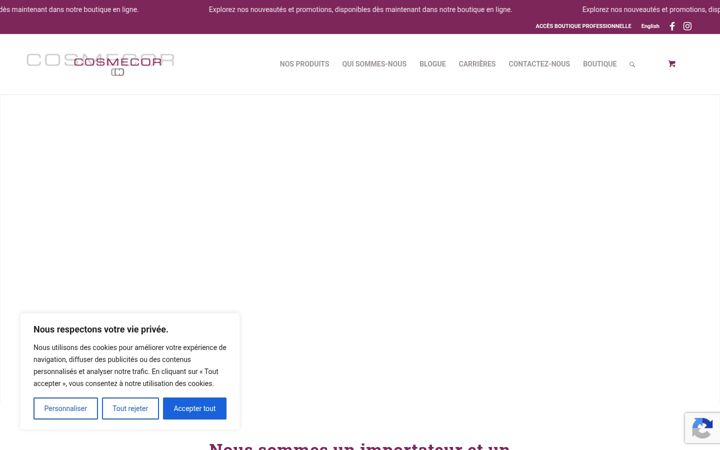 Screenshot of cosmecor.ca