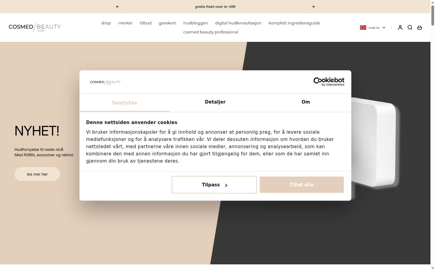 Screenshot tal-banner tal-kunsens muri qabel kwalunkwe interazzjoni