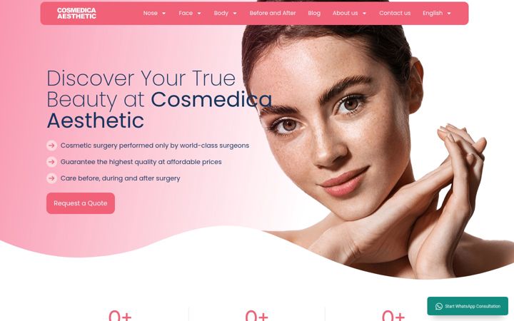 Screenshot of cosmedicaaesthetic.com