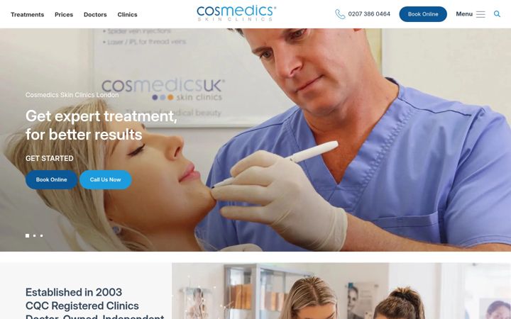 Screenshot of cosmedics.co.uk