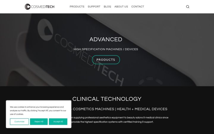 Screenshot of cosmeditech.com