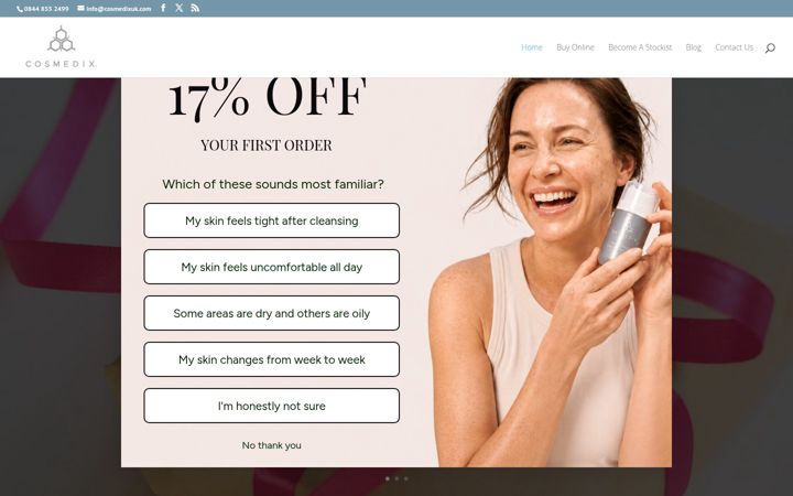 Screenshot of cosmedixuk.com