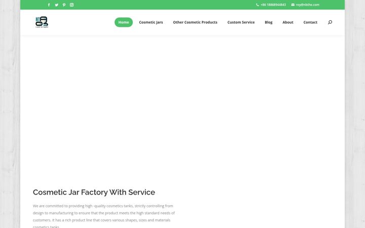 Screenshot of cosmetic-jar-supplier.com