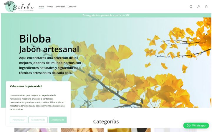 Screenshot of cosmeticabiloba.com