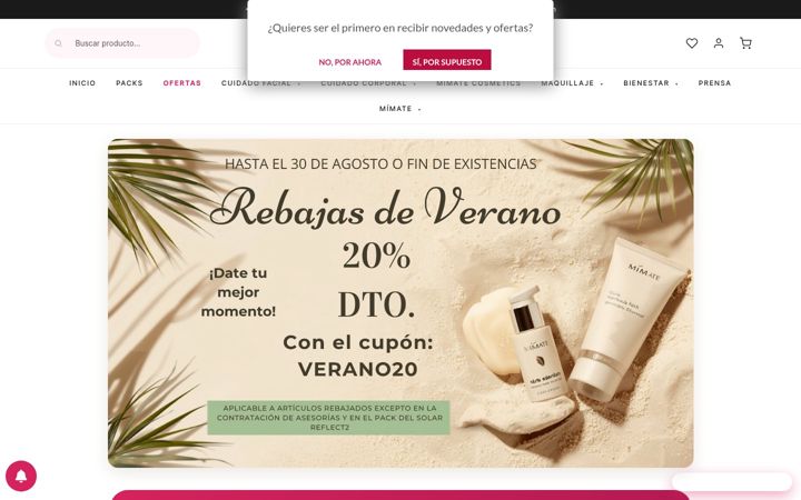 Screenshot of cosmeticamimate.com
