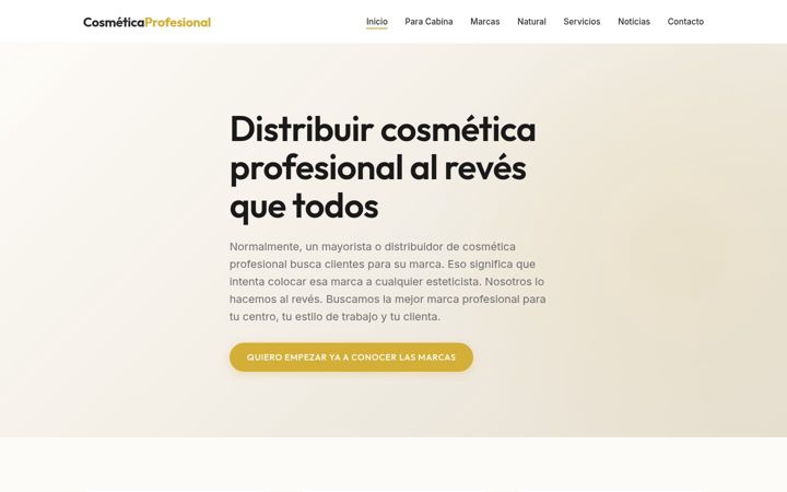 Skærmbillede af cosmeticaparaprofesional.es