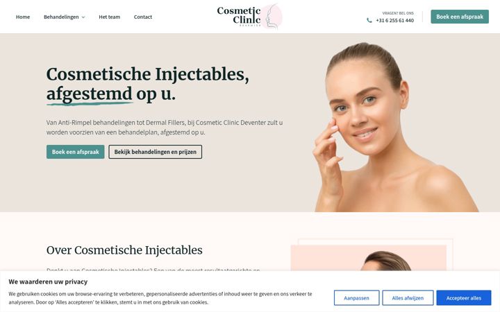 Screenshot of cosmeticclinicdeventer.nl