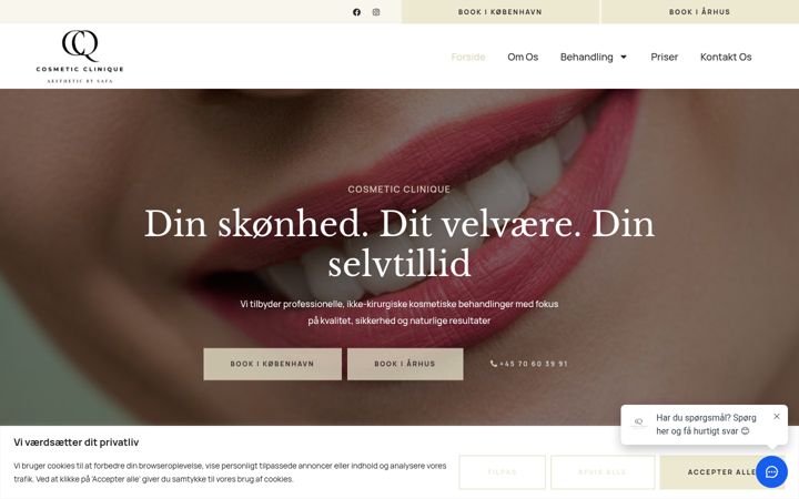 Screenshot of cosmeticclinique.dk