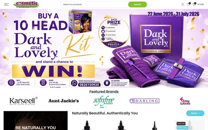 Screenshot of cosmeticconnection.co.za